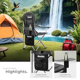 thumbnail of tectake Cadeira de campismo acolchoada MTX, dobrável, com porta-copos  Preto