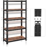 thumbnail of UAC Lagerregal 150 x 75 x 30 cm, Schwerlastregal Bücherregal bis 650 kg belastbar, verstellbare Ablagen, Industriestil, schwarz-vintagebraun