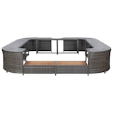 thumbnail of vidaXL Whirlpool-Umrandung Quadratisch Grau 268×268×55 cm Poly Rattan