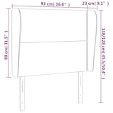 thumbnail of vidaXL Kopfteil mit Ohren Creme 93x23x118/128 cm Stoff