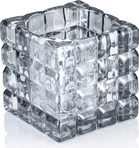 6x Cube Smoke Grey YUYU, Windlicht, Kerzenhalter, 9 x 9 x 9 cm, Glas