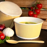 thumbnail of 500 Suppenbecher, Pappe rund 998 ml Ø 13,5 cm · 10,8 cm braun/weiss Ripple Wall
