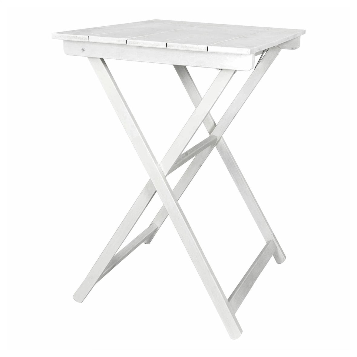 Aranaz Mesa velador de haya plegable con tablillas 70x50 blanco