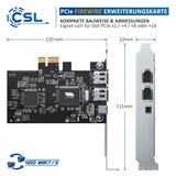 thumbnail of CSL PCI Firewire Karte Erweiterungskarte - PCI-E - 3 Anschlüsse - 1394a 1394b -Controller-Karte - 2 x 6 Pin und 1 x 4 Pin für Desktop-PC