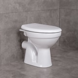 thumbnail of Belvit Dusch WC mit Bidet Funktion – Standtoilette mit Taharet, waagerechtem Wandabgang, Hygienedusche, Softclose WC-Deckel, Keramik in Weiß