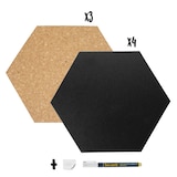 thumbnail of Securit® Conjunto de 7 Quadros de ardósia e painéis murais de cortiça – Hexágono – Marcador de giz e fixação incluídos