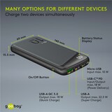 thumbnail of Goobay 53936 Schnelllade-Powerbank 10.000 mAh (USB-C™ PD, QC 3.0) Leistungsstarke Powerbank mit Statusanzeige, Quick Charge-kompatibel