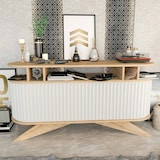 thumbnail of Dmora Credenza Dpoluzz, Buffet da soggiorno, Madia da salotto, Dispensa da cucina, 150x43h75 cm, Quercia e Bianco