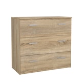 thumbnail of WellHome - Commode de Chambre avec 3 Tiroirs en coloris Chêne 75 x 36 x 70 cm - Duero Oak