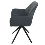 thumbnail of CHEFGASTRO 6er-Set Esszimmerstuhl HxBxT 87x58x55cm Sitzhöhe 46cm drehbar Auto-Position Stoff/Textil Anthrazit Küchenstuhl Lehnstuhl Stuhl Armlehnen