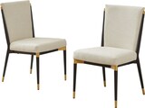 thumbnail of Esszimmerstühle 2er-Set, Stoff Beige, minimalistisches Design mit höhenverstellbaren Stuhlbeinen