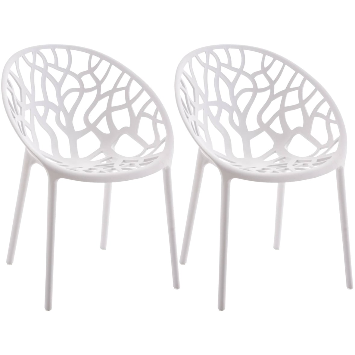 CLP 2er Set Gartenstühle Hope Kunststoff HBT: 80x59x60 cm weiß