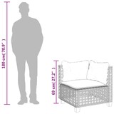 thumbnail of vidaXL Garten-Ecksofa mit Kissen Beige Poly Rattan