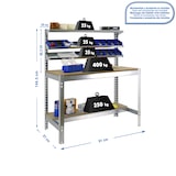 thumbnail of SimonRack Établi d’atelier, 910x610 mm, 3 étagères, Charge 400 kg, Galvanisé - BT-1