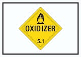 thumbnail of Schild Oxidierend wirkend Symbol Oxidizer entzündend A3 Rückseite selbstklebend
