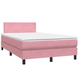 thumbnail of vidaXL Boxspringbett mit Matratze & LED Rosa 120x210 cm Samt