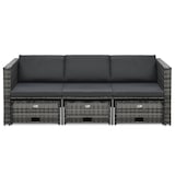 thumbnail of vidaXL 4-tlg. Garten-Lounge-Set mit Auflagen Poly Rattan Grau