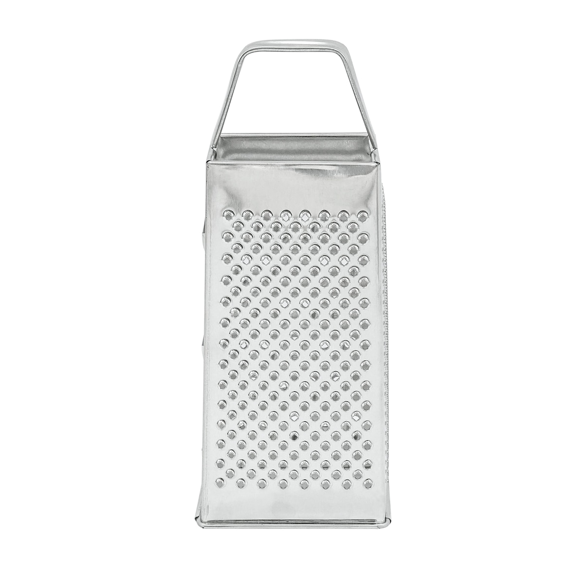 Vierkante rasp, roestvrij staal, 6.5 x 9 x 21 cm, vaatwasserbestendig, met ergonomisch handvat, zilver
