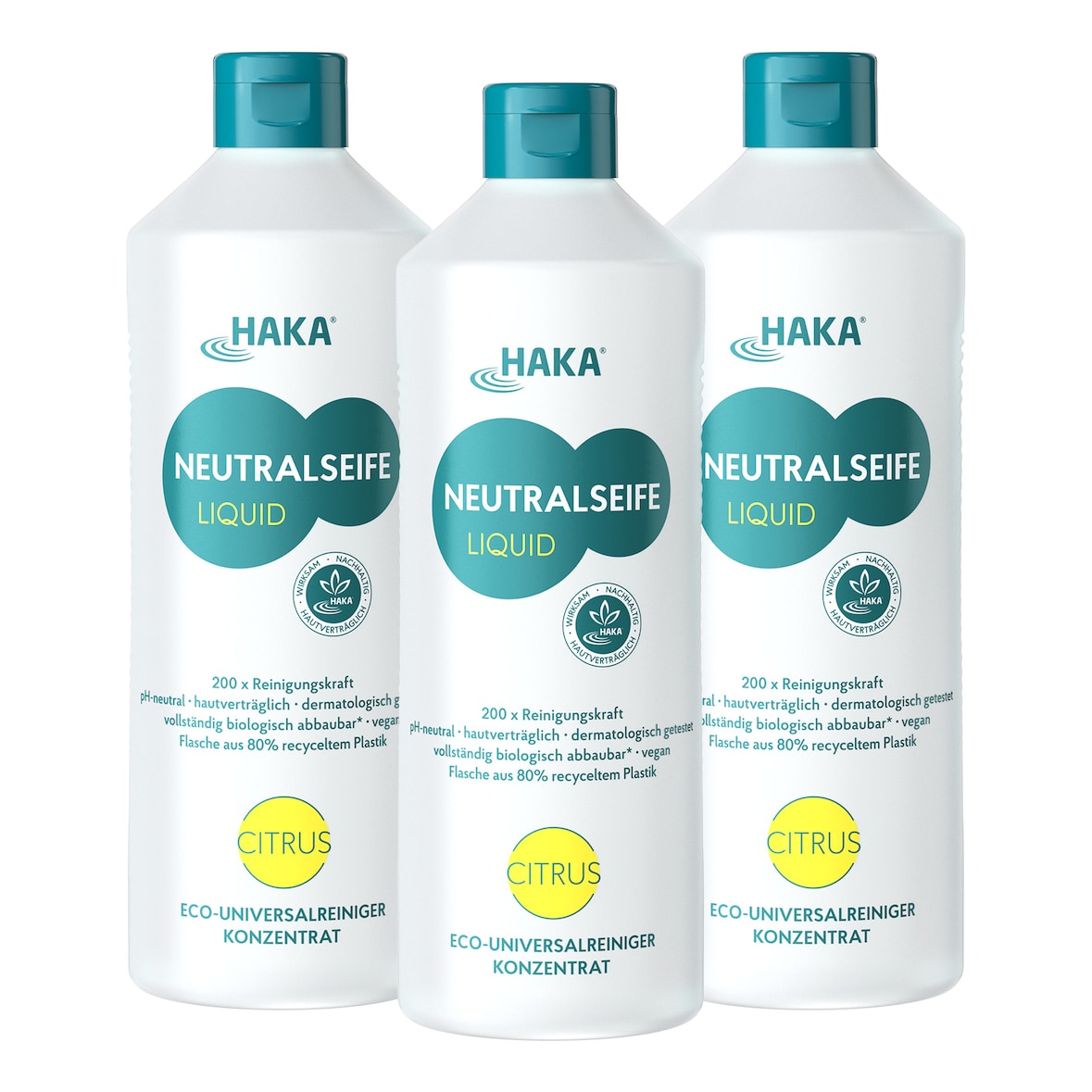 HAKA Neutralseife Liquid Citrus 3x1l Reinigungsmittel Allzweckreiniger flüssig