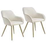 thumbnail of tectake Eetkamerstoel Marilyn, koordlook, gestoffeerd - creme/goud, Set van 2 - 405420