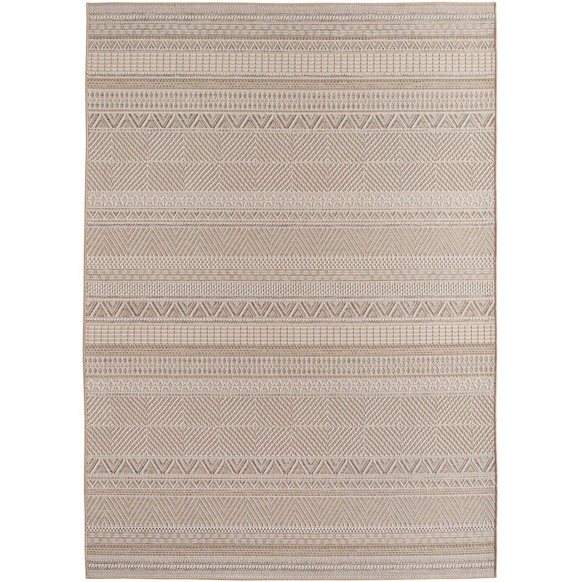 Carpetsale24 Outdoor Teppich Beige 200x290 cm, Wetterfest, ideal für Küche, Balkon, Terrasse, Garten auch Wohnzimmer, Skandinavisches Boho-Design
