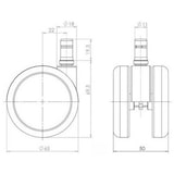 thumbnail of 5x ongeremde wielen ROLO FREE voor harde vloeren 11mm / 65mm (5 Pack) hjh OFFICE