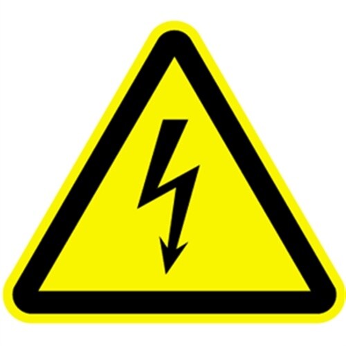 Schild Warnung vor elektrischer Spannung ISO 7010, Alu, 400 mm SL