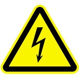 thumbnail of Schild Warnung vor elektrischer Spannung ISO 7010, Alu, 400 mm SL