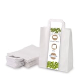 thumbnail of BIOZOYG 250 Stück Tragetasche M 22 x 10 x 28cm Papiertüte reißfest weiß kompostierbar Einkaufstasche Papiertasche Einkaufstüte umweltfreundlich