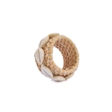 thumbnail of Bazar Bizar Servetring van rotan schelpen 7x7x2 cm wit naturel