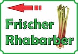 thumbnail of Frischer Rhabarber Verkaufsschild Pfeil links Hofladen Verkaufsförderung A0 Rückseite selbstklebend