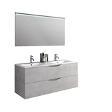 thumbnail of Mobile Bagno Sospeso 120cm Effetto Pietra Con Doppio Lavabo - Bianco Effetto Pietra