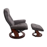 thumbnail of Sillón reclinable MCA Hamilton, taburete para sillón de TV, tela/textil 130 kg de capacidad de carga ~ gris oscuro, color nogal