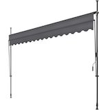 thumbnail of Klemmmarkise mit Handkurbel, höhenverstellbar - 400 x 180 cm, schwarz/grau