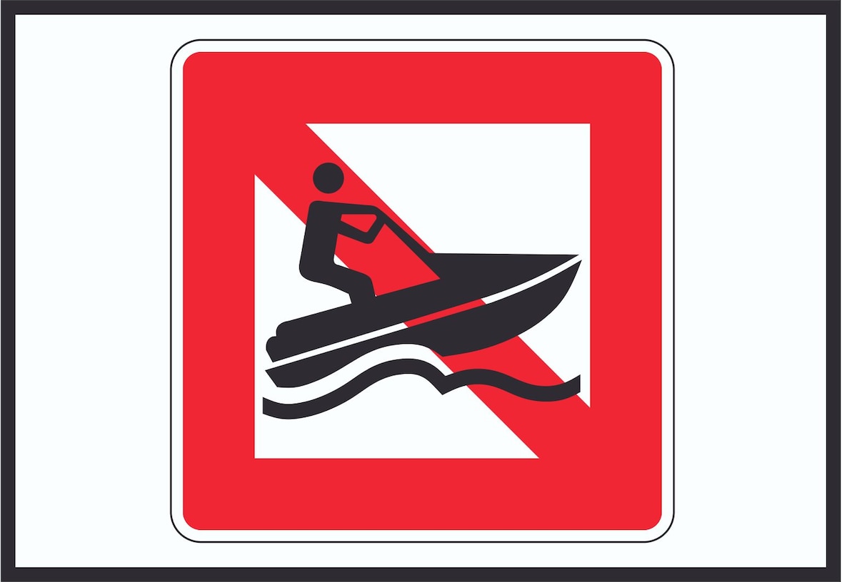 Jetski fahren verboten Symbol A0 (841x1189mm)