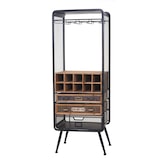 thumbnail of Wijnrek HWC-C91, flessenrek barkast wijnrek voor 10 flessen, dennenhout vintage 157x57x38cm