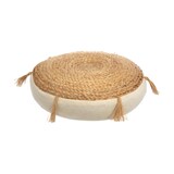 thumbnail of Coussin de Sol en Jute et Coton avec Pompons D 38 cm