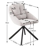 thumbnail of Merax Esszimmerstuhl (360° drehbar, Set, 4 St), 4er Set Polsterstühle Drehstuhl mit Rückenkissen Wohnzimmerstuhl Samt, Beige