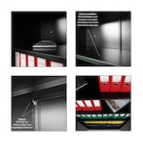 thumbnail of PROREGAL Mega Deal 4x Flügeltürenschrank ELEPHANT Metall Aktenschrank abschließbar 180x120x40cm Stahl 4 Ebenen Stahlschrank Schwarz