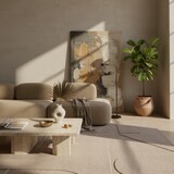 thumbnail of Teppich Wohnzimmer Skandinavisch Pflegeleicht Waschbar Schlafzimmer OEKO-TEX Beige 80x150 cm Schadstoffgeprüft – LAVAREDO von Kadima Design