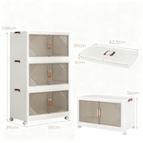 thumbnail of COSTWAY Cajas de Almacenamiento con Tapa, Contenedores Apilables con Ruedas y Puertas, Organizador Plegable para Dormitorio