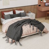 thumbnail of Modernes Bettgestell 160x200 cm aus hochwertigem niederländischem Velours in Beige, zeitloses Design für Ihr Schlafzimmer