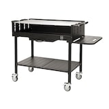 thumbnail of METRO PROFESSIONAL Barbacoa de carbón con ruedas, 137 x 68 x 94 cm, funda protectora y mesa lateral, acero/acero inoxidable, negro