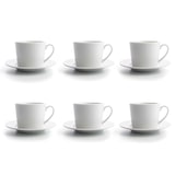 thumbnail of Quid Set 6 tazas y 6 platos, porcelana, 22cl, renova blanca