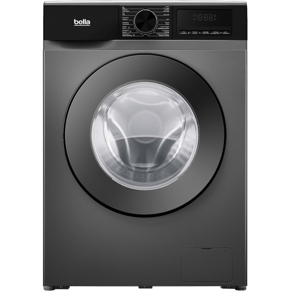Bella BWA9014.1G - Wasmachine - 9KG - Energielabel A - Donkergrijs - 1400 toeren - 16 programma's