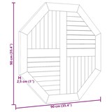 thumbnail of vidaXL Tischplatte 90x90x2,5 cm Achteckig Massivholz Teak