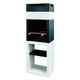 thumbnail of BARBECUE MINI - Barbecue simple en béton peint en blanc et noir - 60x45x174cm