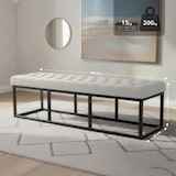 thumbnail of Banco de Design Polson Veludo Preto creme/150 cm