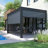 thumbnail of Pergola bioclimatique 3 x 4 m autoportée avec 3 stores gris