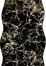 thumbnail of Badematte mit Marmormotiv mit wellige Umrandung Schwarz/Gold